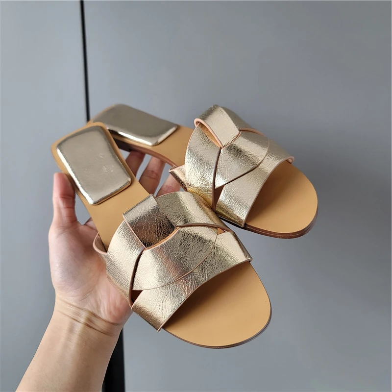 FEDONAS Ins Women Genuine Leather Flats Sandals Summer Soft Leather Casual Outdoor Shoes Woman Sexy Party Wedding Shoes Slippers