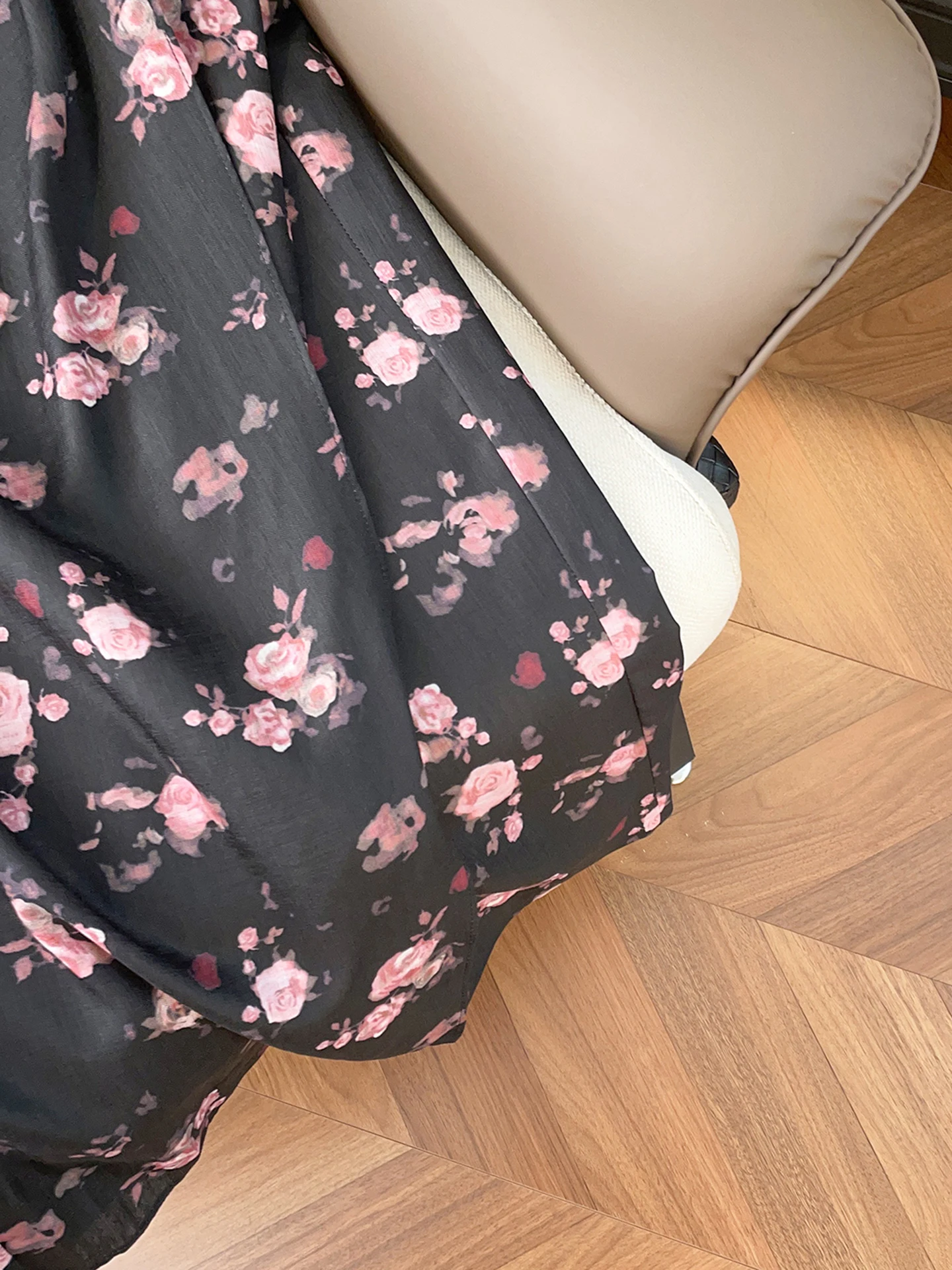 Ele Vintage gebloemde midi-rok Afslankende hoge taille A-lijn silhouet Vrijetijdskleding Bestand stof Damesachtige Sle