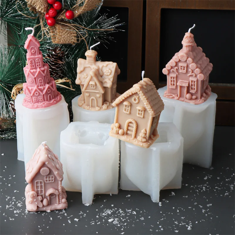 3D Christmas House Candle Silicone Mold DIY Creative Cabin Baker Igloo  Mold Christmas Crafts Home Christmas Decor Gift Tool