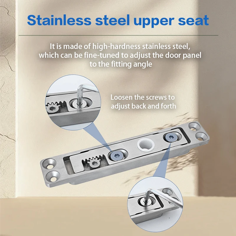 360° Rotating Pivot Door Hydraulic Closer 90° Positioning No-Groove Hardware For Aluminum Frame Wood Doors Top-Bottom Pivot