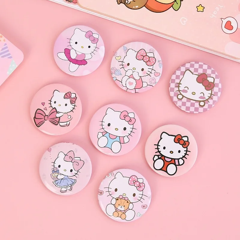 Sanrio Hello Kitty Brooch Anime Action Figures Cute Q Figurals Toy Badge Clothing Merchandise Decoration Children Birthday Gifts