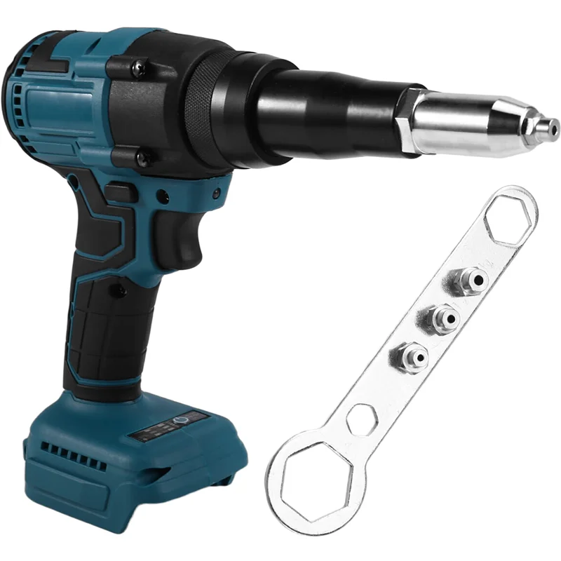 

ALIM-Cordless Electric Rivet Gun 2.4-4.8Mm Rechargeable Blind Riveter Nut Gun With LED For 18V Battery Not Include
