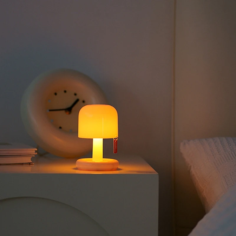 Mini Rechargeabl Led Table Lamp Sunset Decoration Night Lamp Usb Mushroom Style Study  Bedroom  Bedside  Led Night Lights