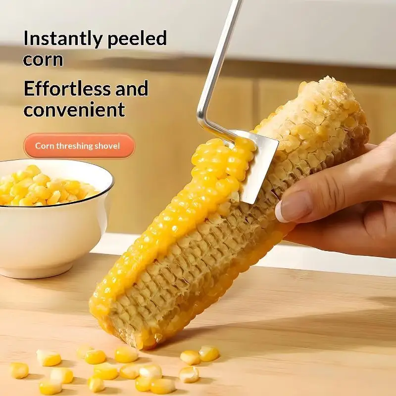 Stainless Steel Corn Peeler Effortless Corn Cob Stripper Portable Kitchen Gadget for Home Cooking Outdoor BBQ