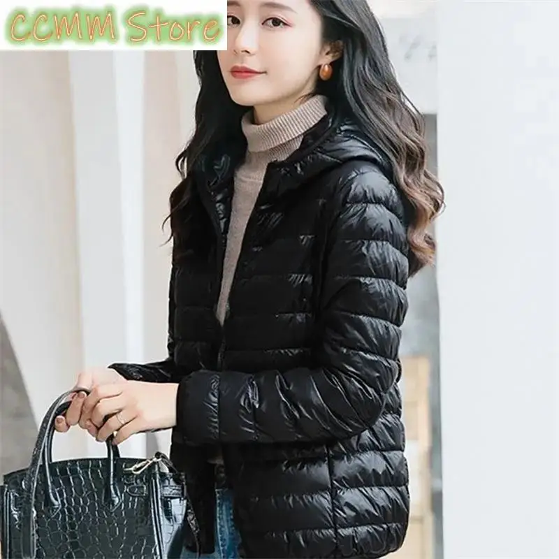 Down Jacket Women Parkas Windproof Puffer Coat New Autumn Winter Warm Stand-UP Collar Thin Cotton Coat Short Overcoat Top Ladies