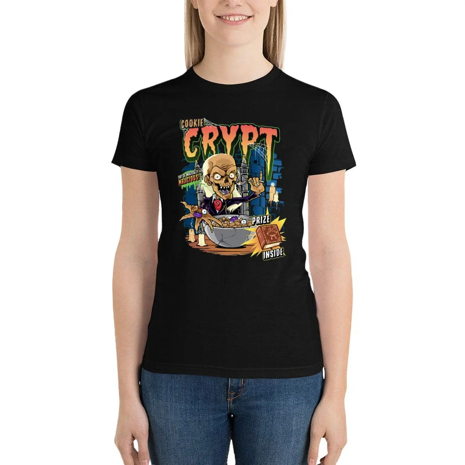 

Tales From The Crypt Cookie Crypt Cereal T-Shirt Blouse summer clothes t-shirt dress for Women plus size sexy