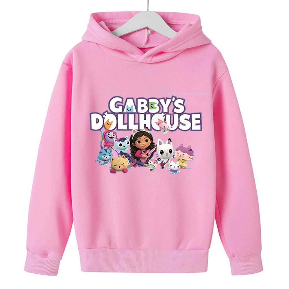 Kids Gabby Cats Hoodie Toddler Girls Gabbys Dollhouse Clothes Baby Boys Long Sleeve Sweatshirt Sets Autumn Children\'s Clothing