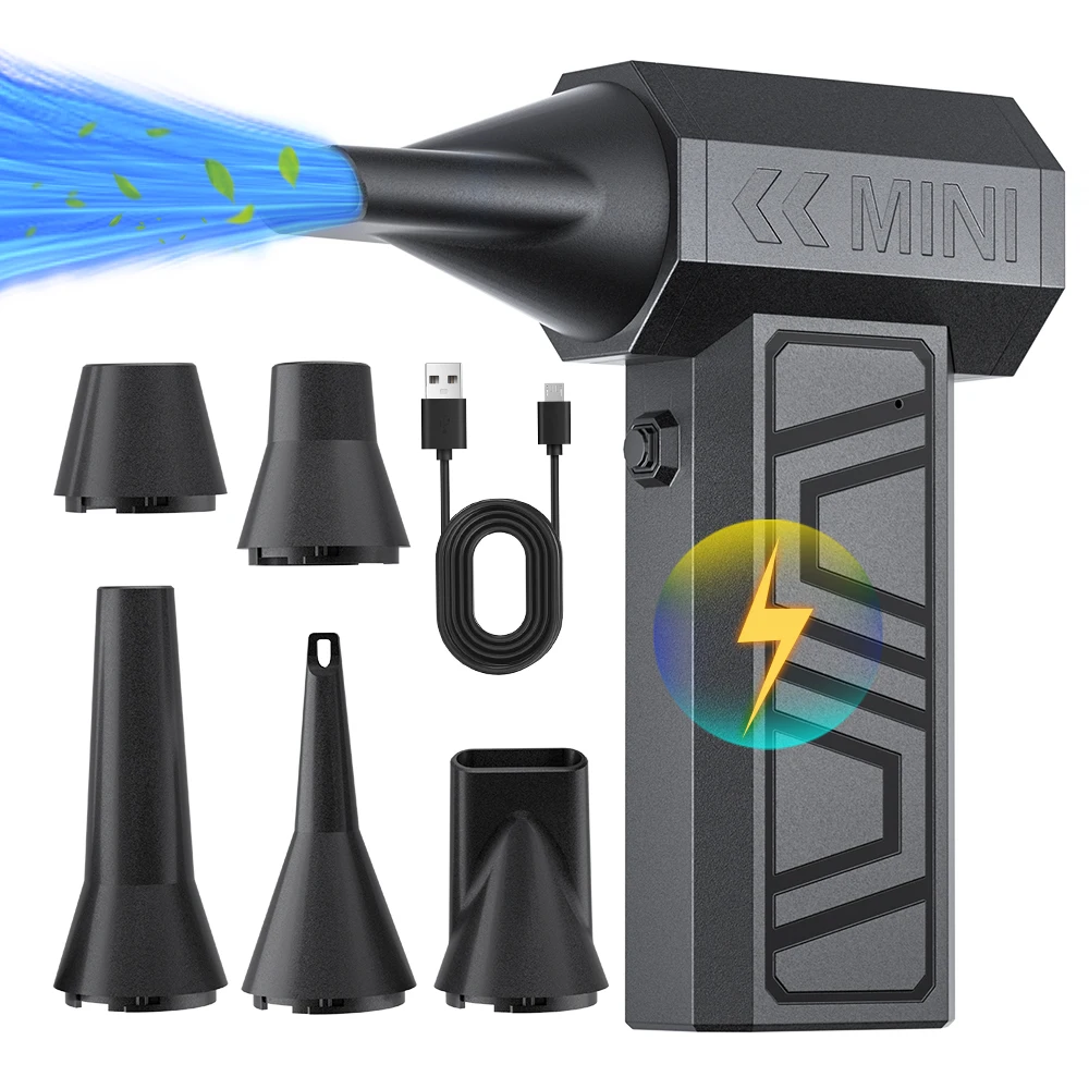 Violent Fan 2025 New Car Fan Cleaning Jet Blower Tools Electric Air Duster Portable Type-C Charging Turbo Fan Blowing Snow - Image 2