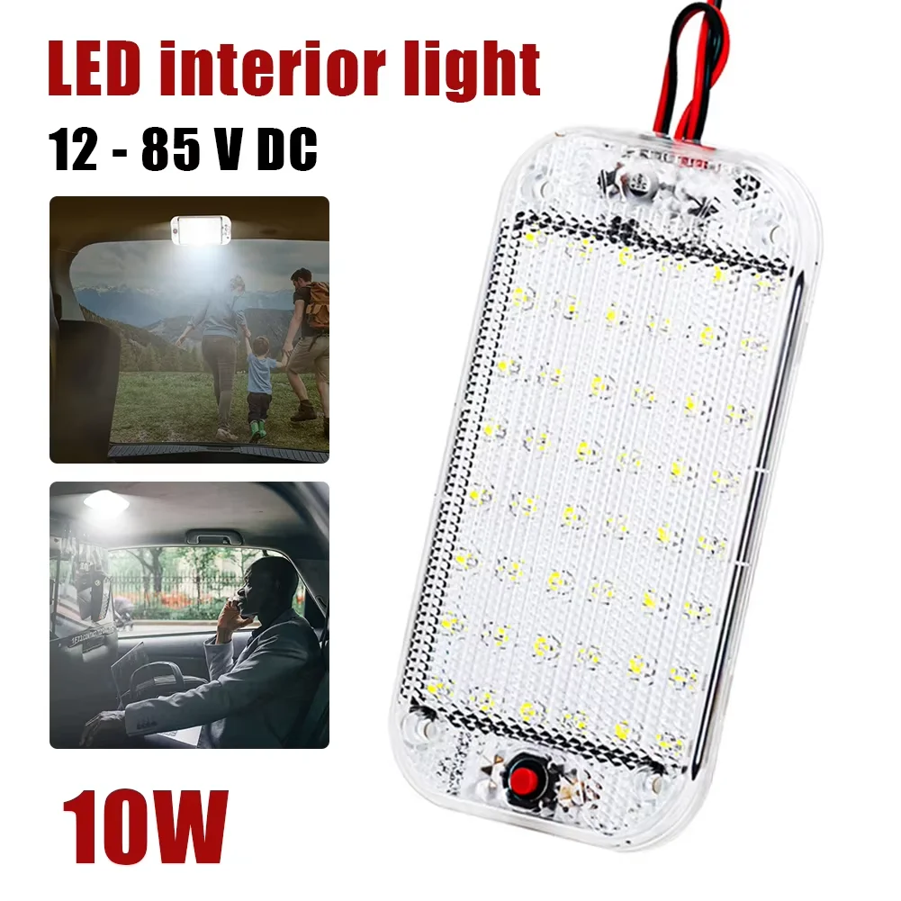 

1PC/2PCS/4PCS 48LED Ultra Bright Vehicle Dome Light 800LM 12V-80V Interior Ceiling Light for Car Van RV Truck Camper Lorry Boat