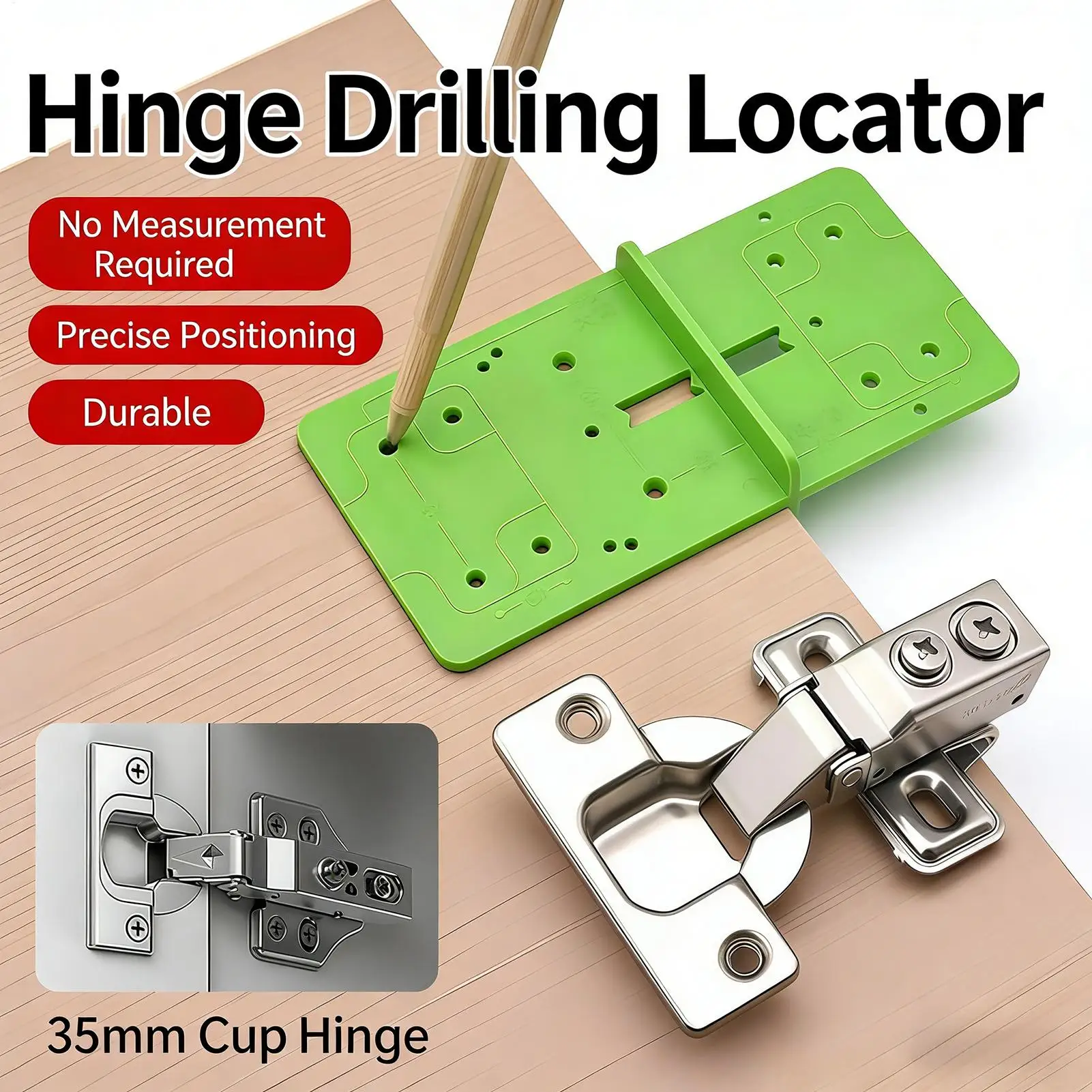 Door Hinge Template 35mm Cabinet Door Hinge hole locator hole locator for Woodworking Installation Cabinet Drawer