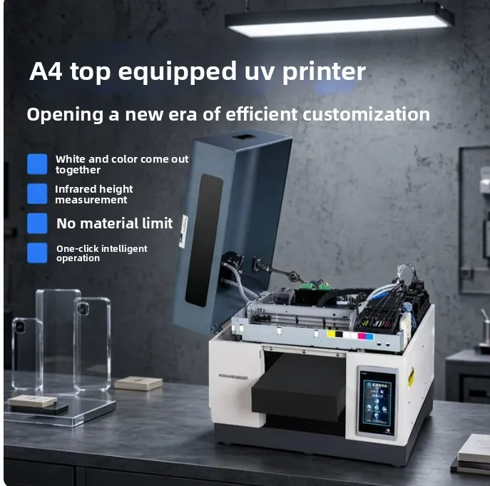 Compact Flatbed Printer for Phone Case Custom 3D Embossed Acrylic T-Shirt UV Inkjet Printing