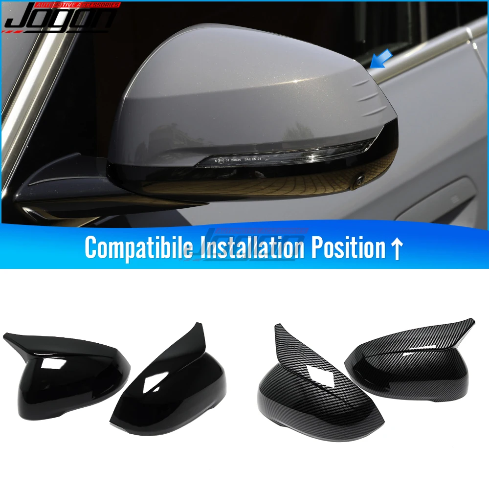 

OX Carbon Fiber Look Rear View Mirror Cap For BMW X1 U11 U12 2023 2024 Car Side Wing Mirror Cover Case Shell Trim Accessories