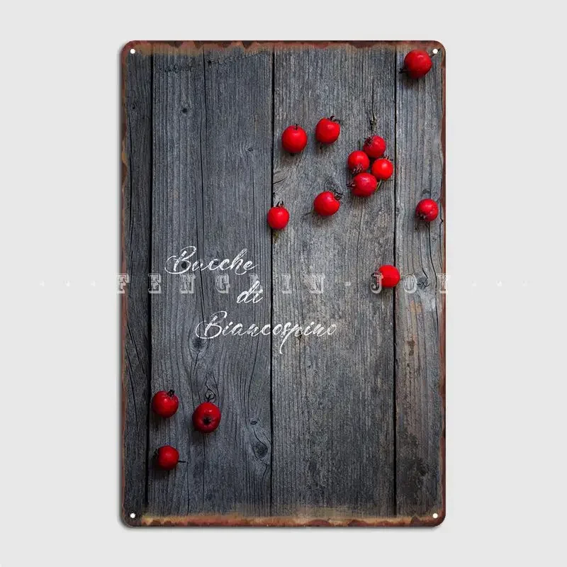 Hawthorn Berries Poster Metal Plaque Cinema Living Room Mural Vintage Plaques Tin Sign Poster