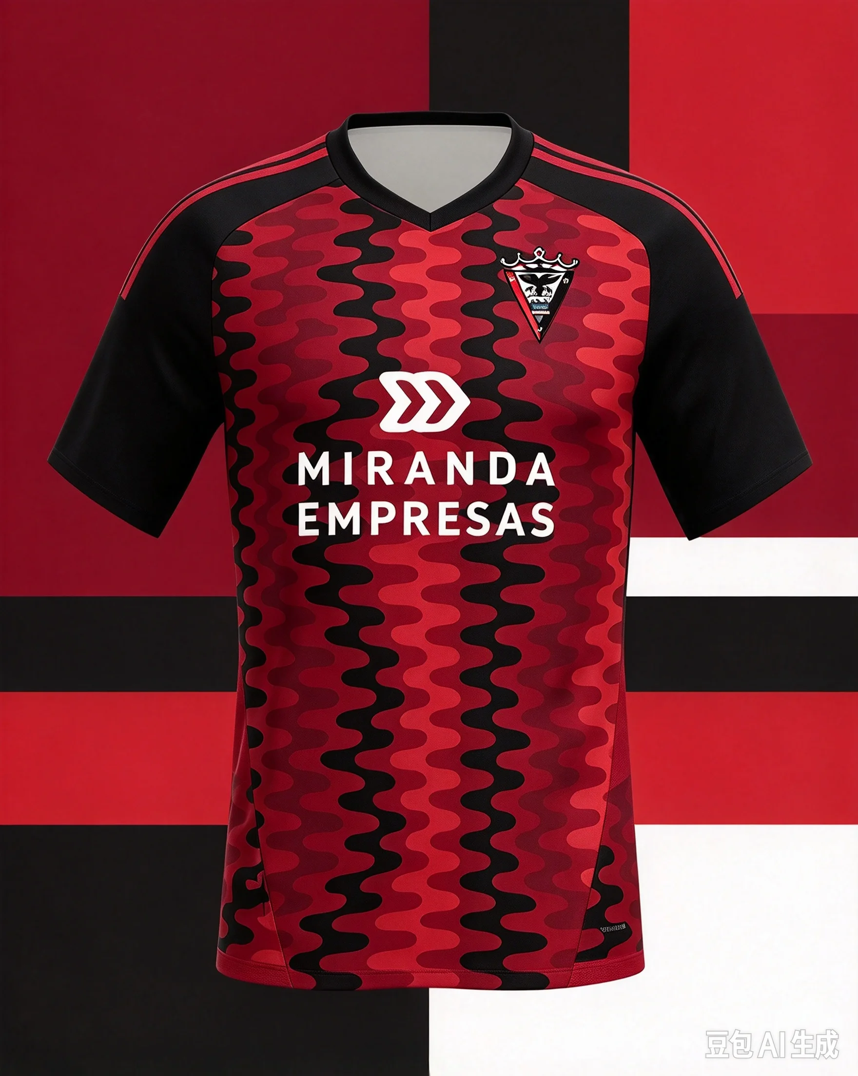 26-27 Deportivo Mirandés 3D Printed Football Jersey Men's Summer Quick Drying Short Sleeved T-shirt Family Matching