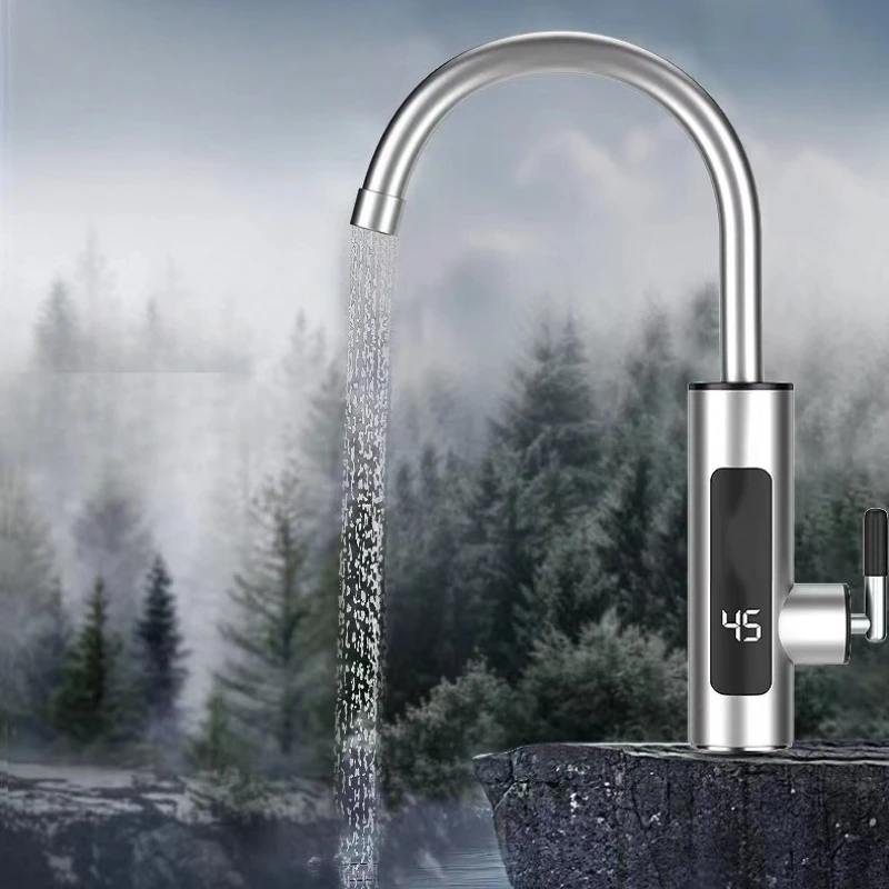 ‌Instant Heating Stainless Steel Faucet,Digital Temperature Display,Safe Water-Electric Separation,Kitchen&Bath Hot Water Tap‌