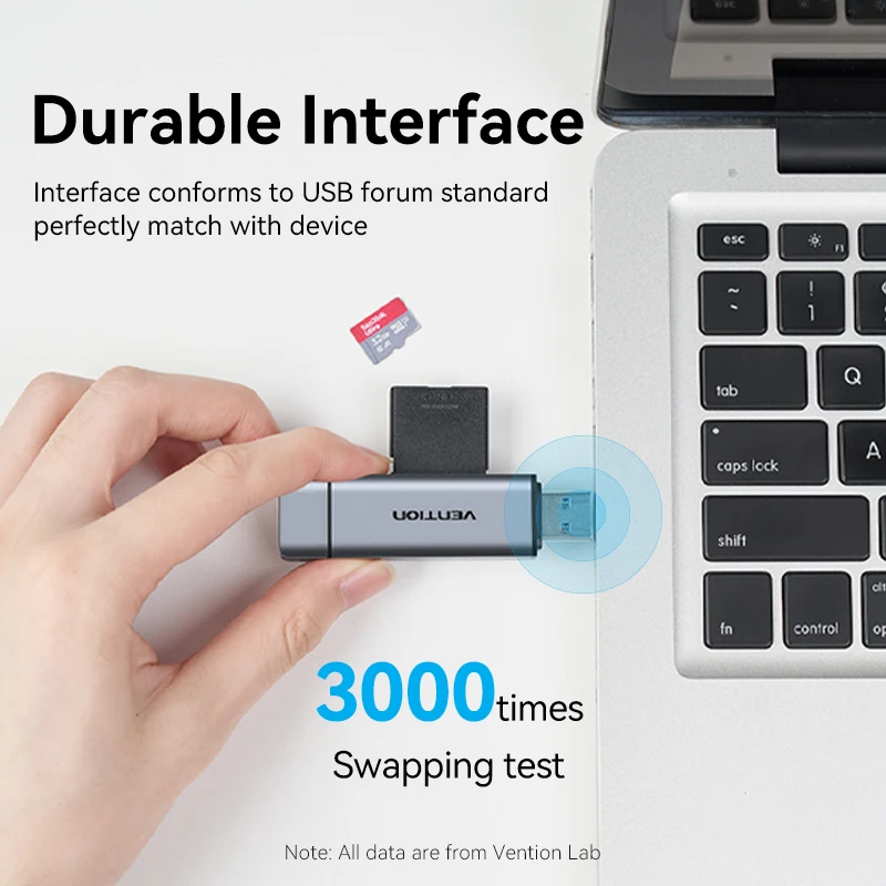 Vention – lecteur de cartes 2 en 1 USB 3.0 type-c vers Micro SD TF, adaptateur de carte mémoire OTG pour téléphone portable
