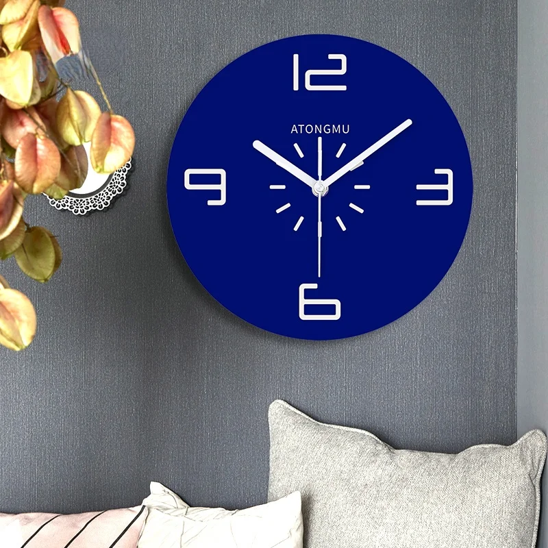 Klein blue Nordic clock wall living room modern minimalist atmosphere fashion light luxury art