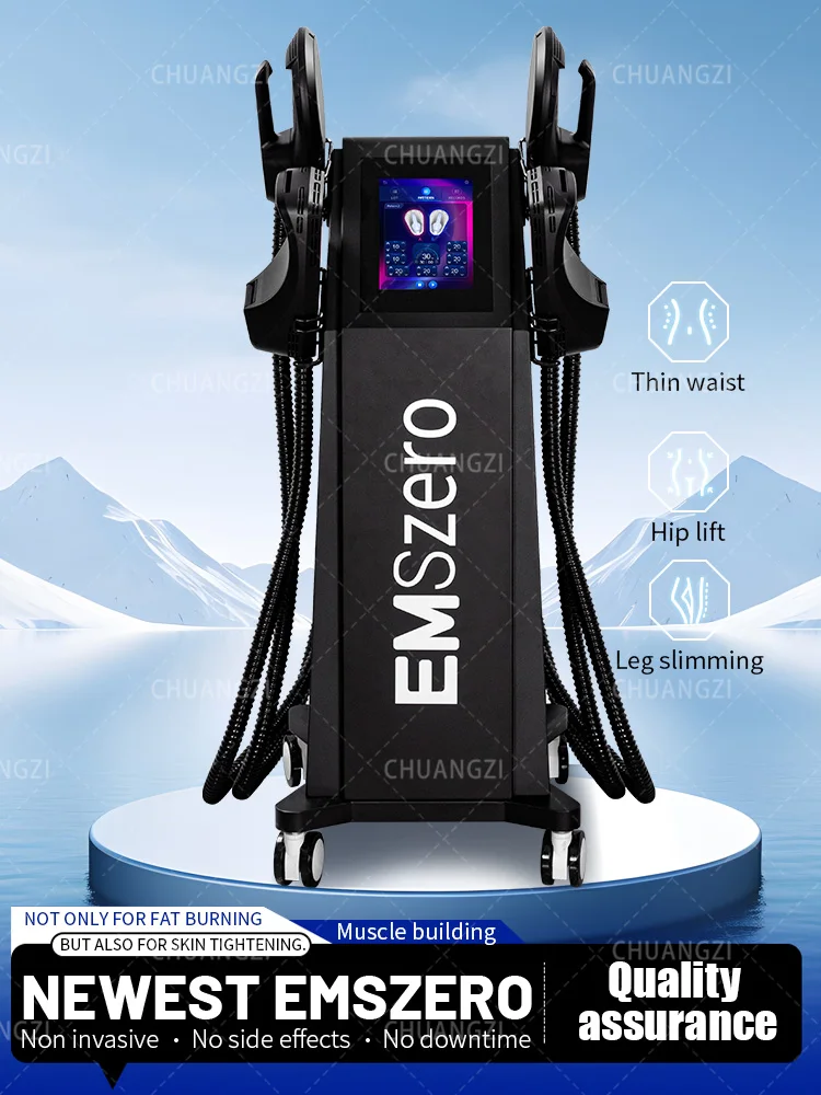 Emszero Machine 15 Tesla Professional 6500w Portable Body Slimming Nova Rf Mini Muscle EMS Electromagnetic Stimulate Hiemt Black