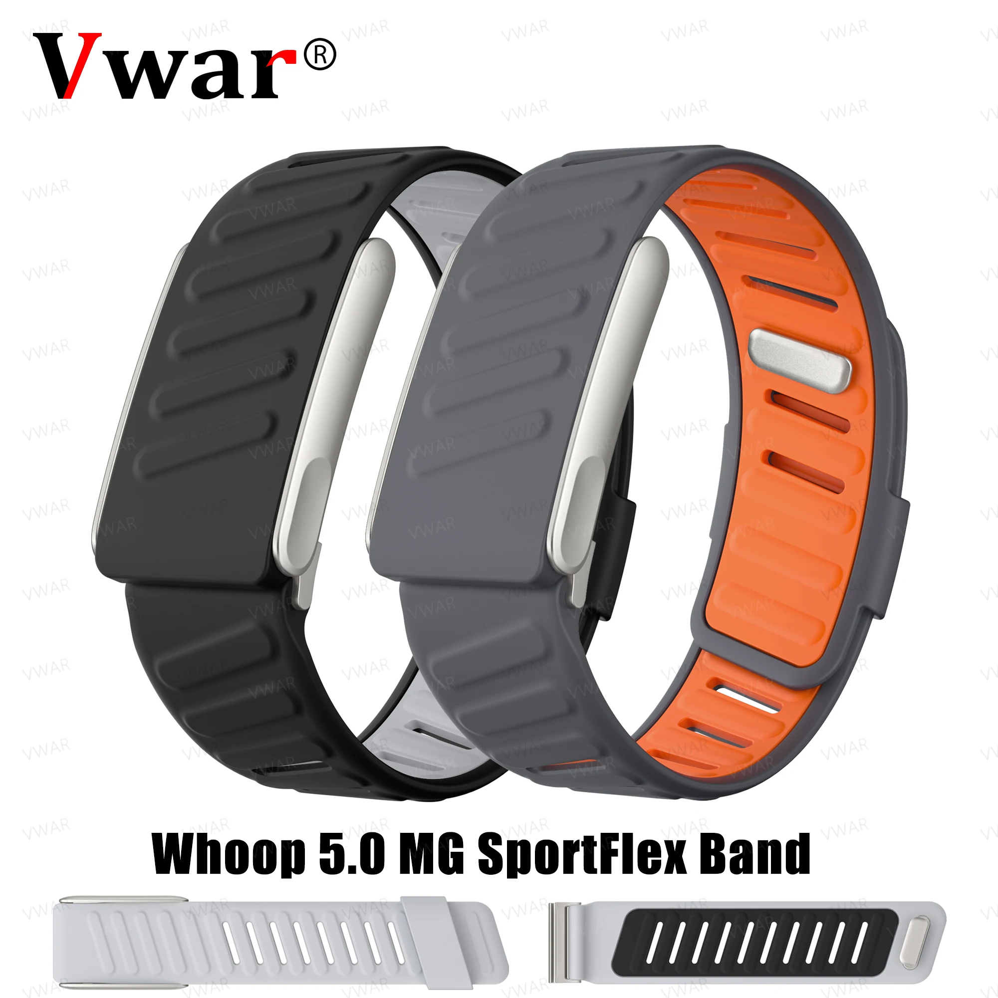 

SportFlex Wrist Band for Whoop 5.0/MG/Life Soft-Touch Silicone Waterproof and Sweatproof Replacement Strap for WHOOP 5.0 HRM