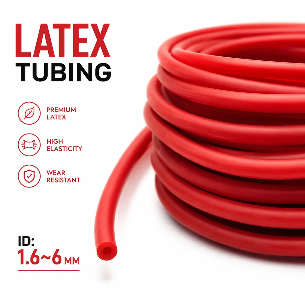 Red Latex Rubber Hose ID 1.6~6mm Soft and High Elasticity/Gas Liquid Conveying Rubber Tube