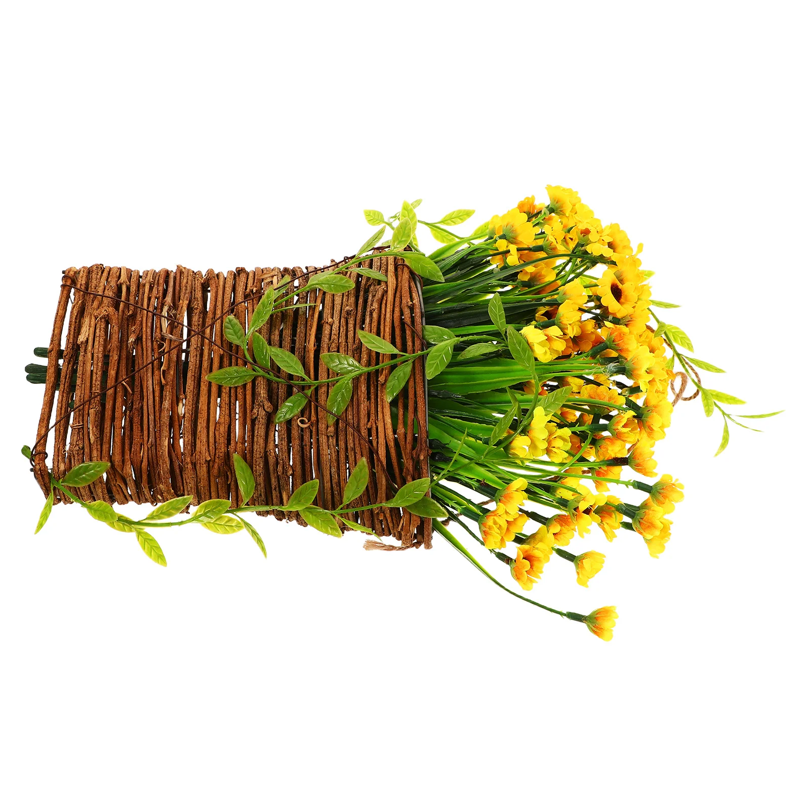 

1pcs Rattan Wall Planter Artificial Sunflowers Farmhouse Hanging Decor Indoor Outdoor Fall Floral Arrangement Thanksgiving
