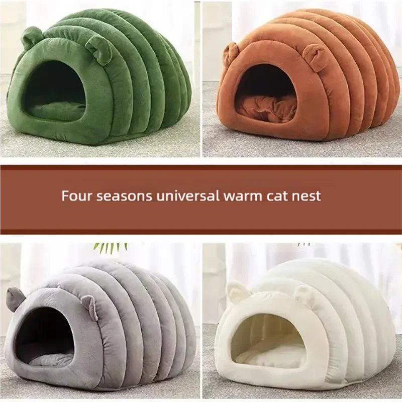 

Warm cat bed, Japanese pet dog cat bed, autumn and winter cat bed, semi enclosed pet bed