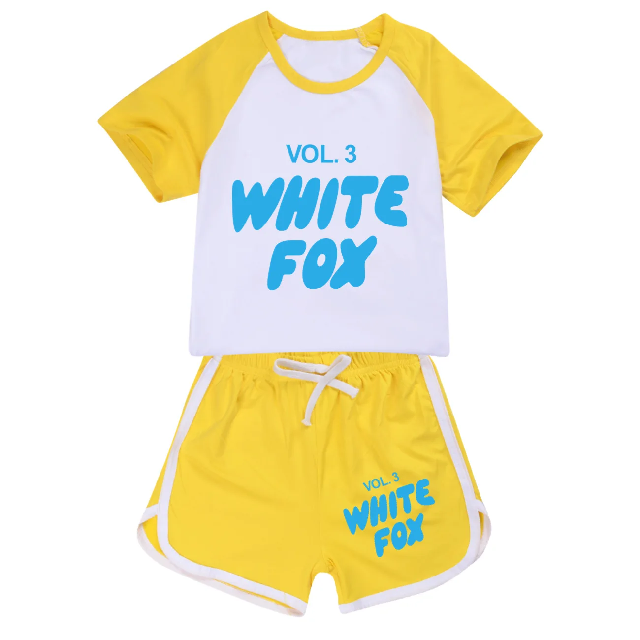 Kids Vol.3 White Fox Clothes Boys Girls Summer Clothing Sets Cartoon Sports Suit TShirt + Shorts Children Casual Outfits Pyjamas