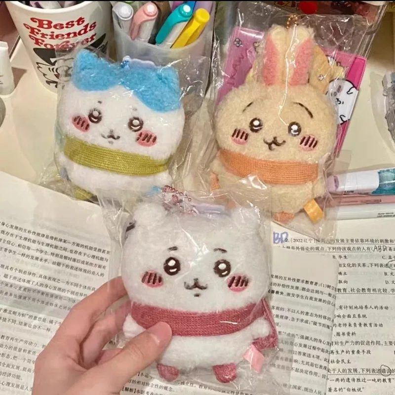 chiikawa-usagi-kawaii-anime-dos-desenhos-animados-dia-de-inverno-cachecol-peludo-serie-boneca-pingente-bonito-bonito-requintado-macio-unico-produto