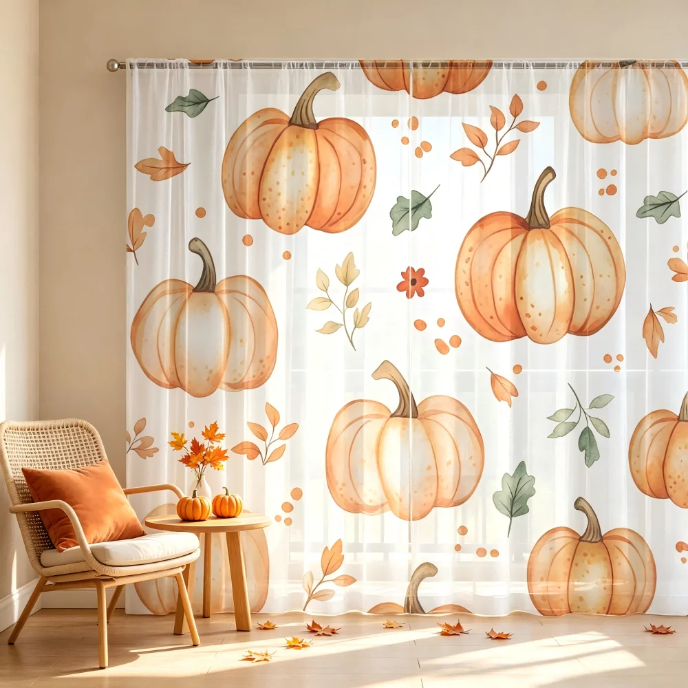 Curtain Sheer Voile - Lot de 2 rideaux transparents à