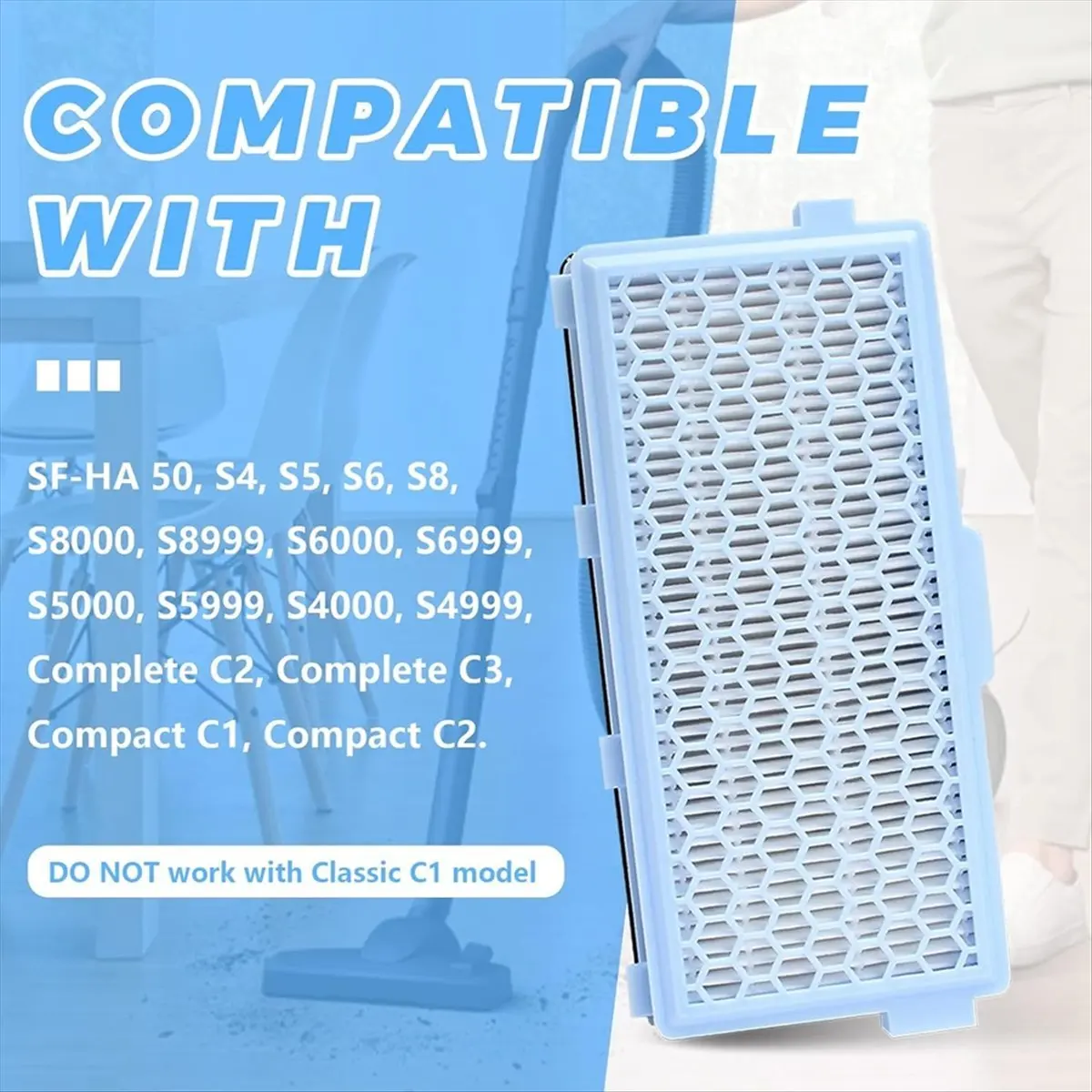 AB30 Filter for Compact C1 and C2, Complete C2 and C3, S8340, S4000, S5000, S6000, S8000 Vacuum Cleaner Parts