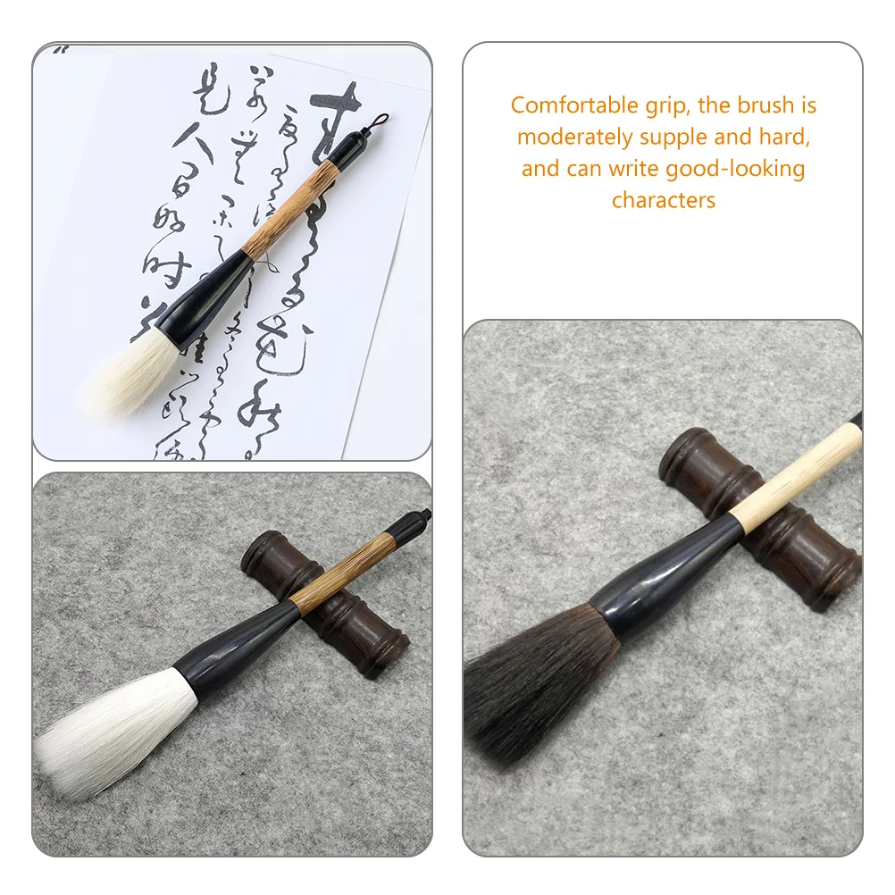 

2pcs Calligraphy Brush Pens Accessories Big Brushes Ink Couplets Painting Student Writing Tools Bamboo Wolf Goat Hair