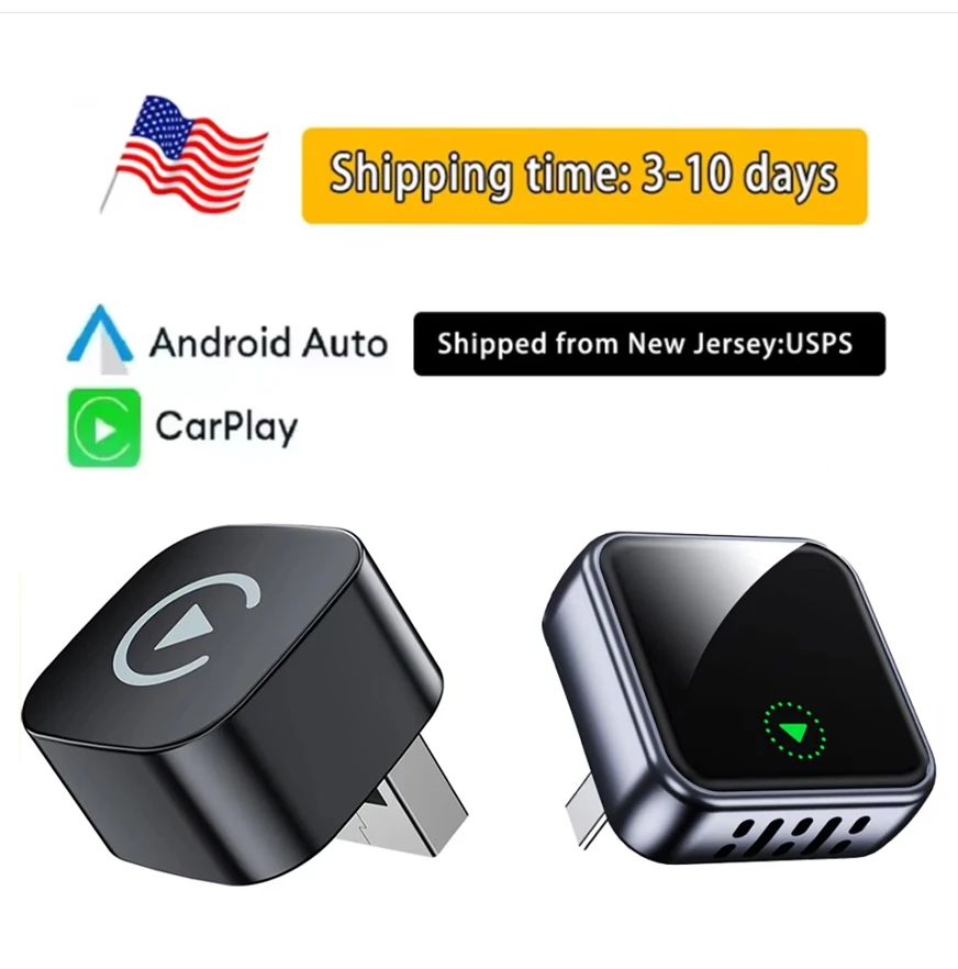 

Быстрая доставка в беспроводной адаптер CarPlay U.S.2-в-1 для iPhone и Android, автоматический USB-адаптер CarPlay для Toyota Honda