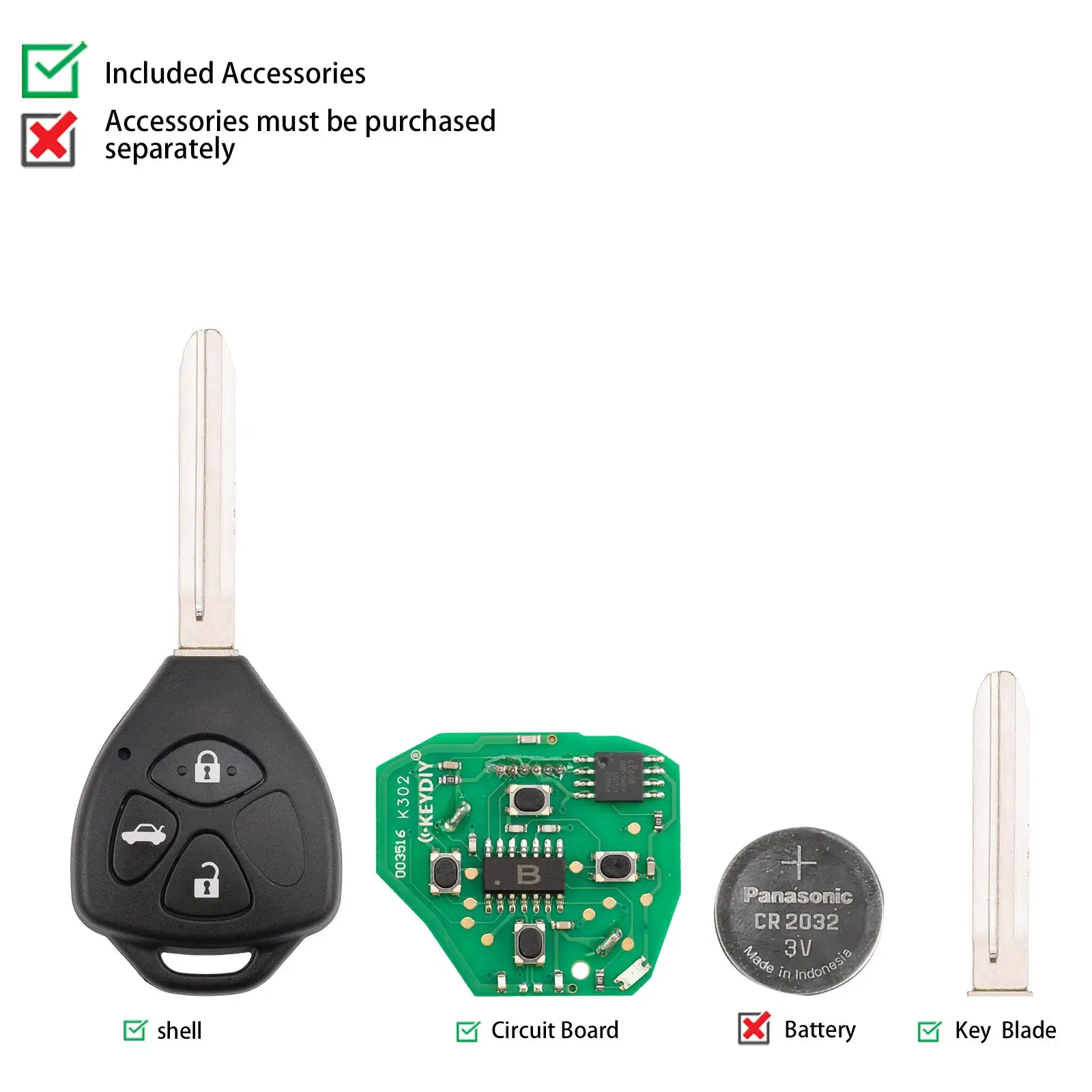 KEYDIY KD B05-3 Universal Remote Key 3 Buttons Compatible with Toyota Type