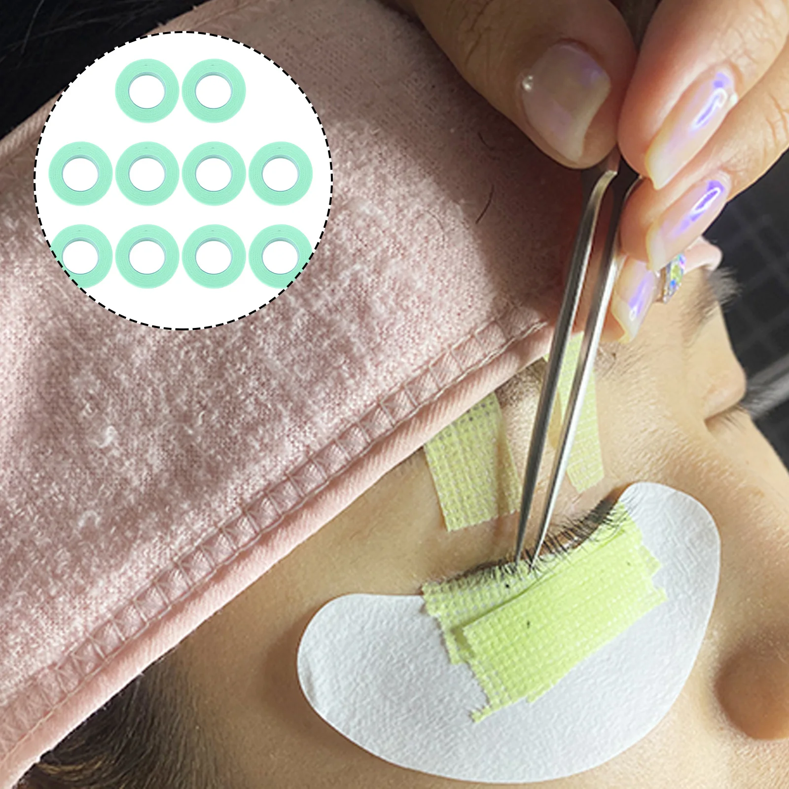 

Eyelash Isolation Tape 10 Rolls Non woven Beauty Salon Strip Eyelash Grafting Tape Adhesive Lashes Tool eyelash extension lower
