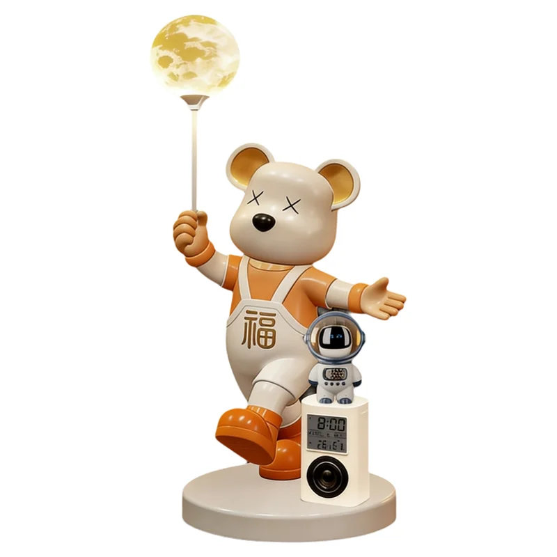 Home Decor Creative 133CM Luminous Bear Statue Large Floor Decor Living Room Cute Bluetooth Speaker Sculpture Art Ornaments Gift
