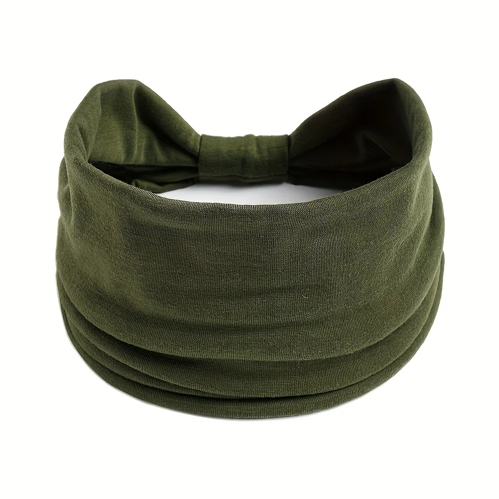 Damen-Stirnband, breit, um das Haar gewickelt, extra großes Kopftuch-Stirnband, für Yoga, Laufen, Schweißabsorption, Sport, elastisches Stirnband – Detail 37