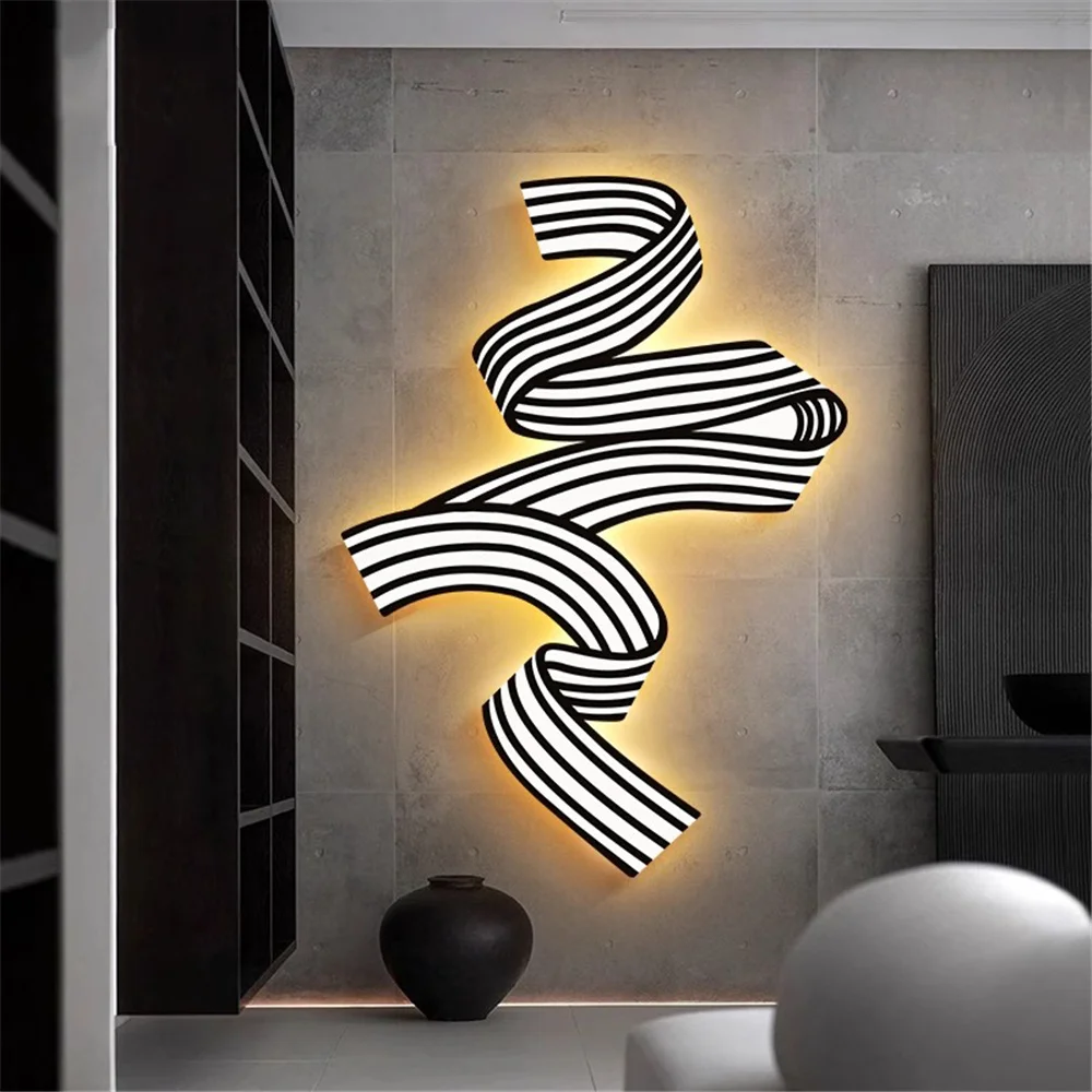 Exquisite Carved Crystal Porcelain Murals Art Ribbon Led Wall Lamp For Living Room Hotel Fashion Home Decoration Sconce Lights