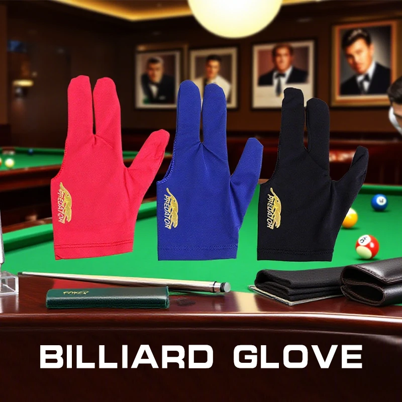 

Высококачественные нескользящие бильярдные перчатки для начинающих, три пальца, бильярдный кий для снукера, бильярдные перчатки для левой руки, лайкра
