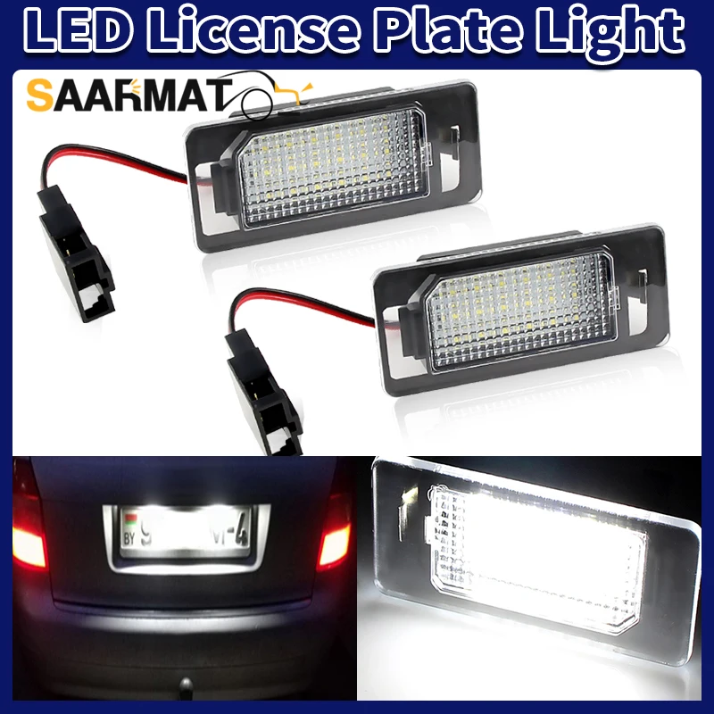 2pcs License Number Plate Light LED For Audi A3 A4 A5 S5 A6 S6 A7 RS7 Q3 Q5 TT For VW PASSAT B6 B7 Golf MK6 MK7 Tail Tag Lamp