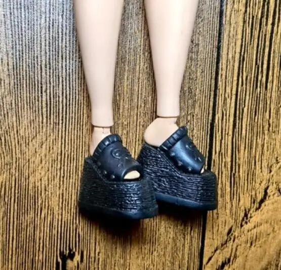 High Heels Puppe flache Füße Schuhe weiße Stiefel Geschenke Zubehör für Ihre 1/6 Barb Puppen TpQ88 – Detail 13