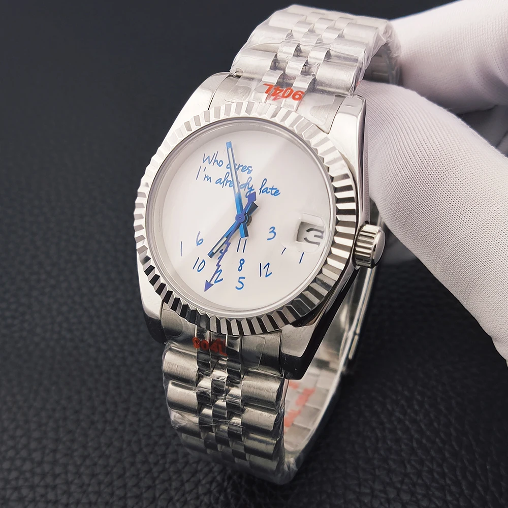 36mm/39mm nh35 Watch Men Watch No Logo Blue Dial Watches for Man Sapphire Crystal Glass NH35 Automatic Movement