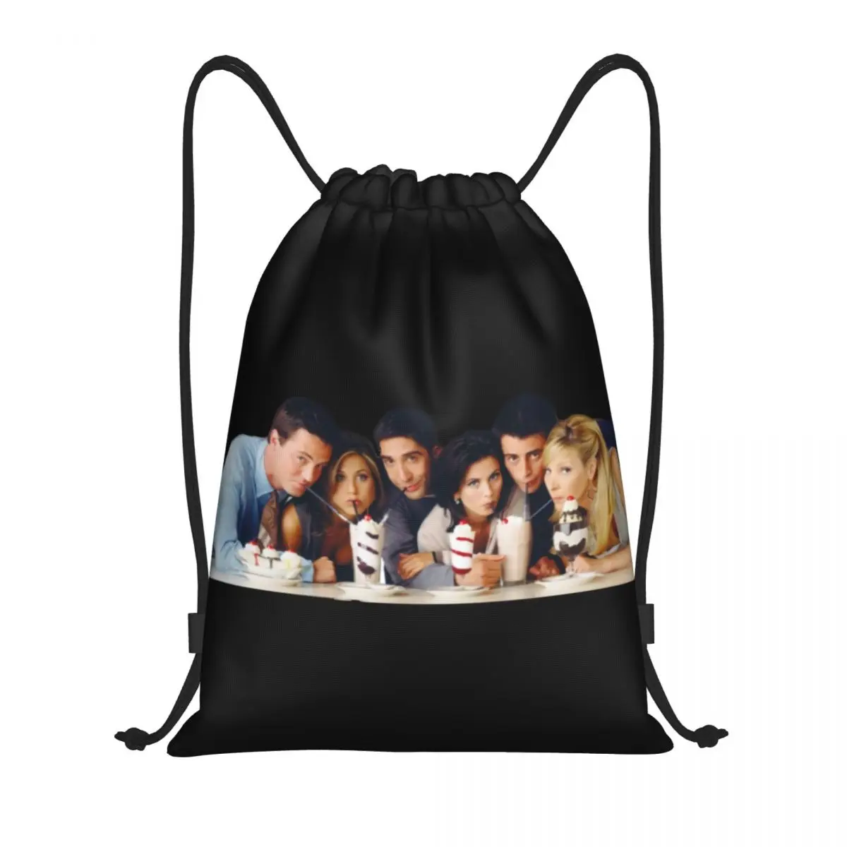 Friends TV Show Drawstring Backpack Women Men Sport Gym Sackpack Foldable Training Bag Sack