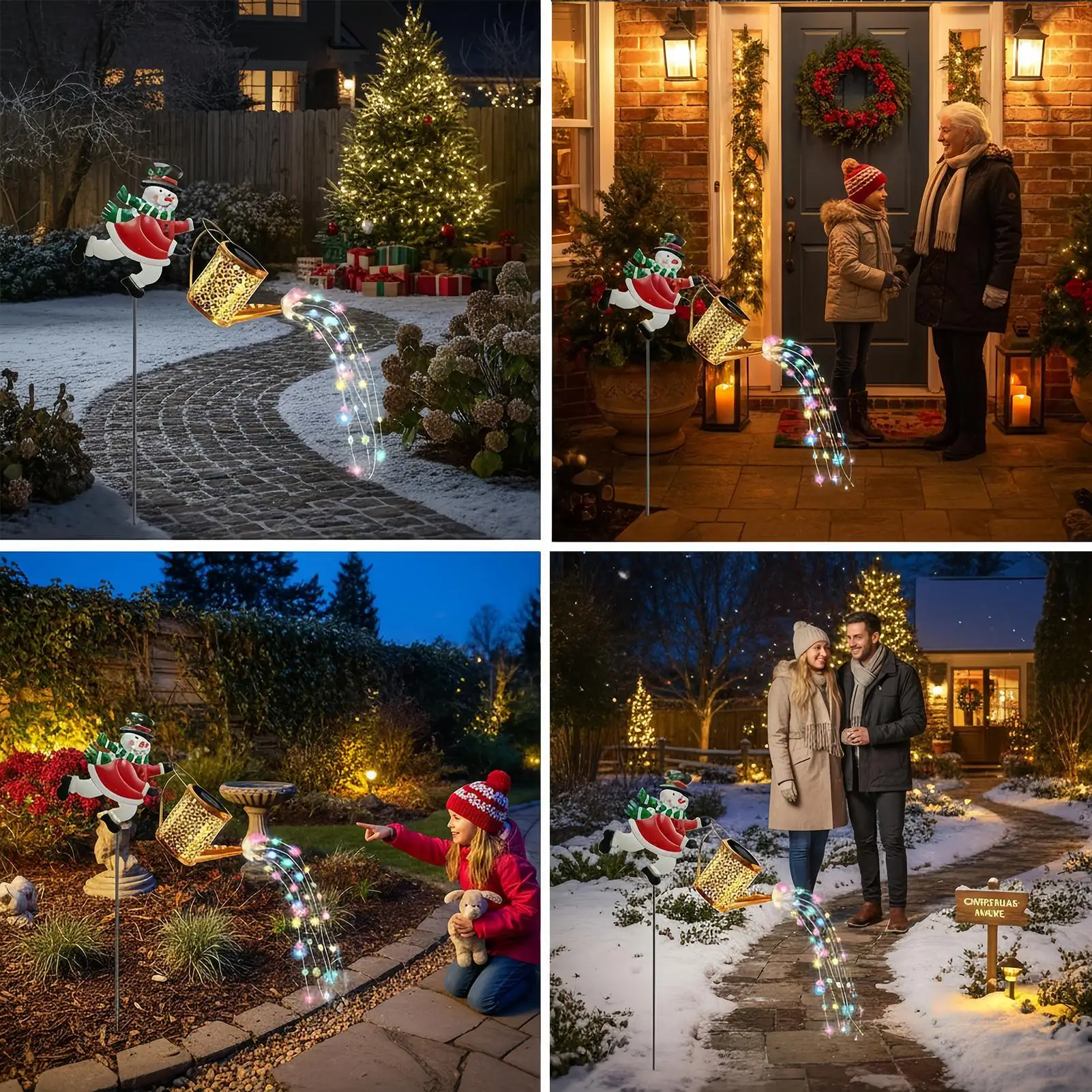 

Solar Watering Can Lights Snowman Kettle Solar Light Landscape Waterproof Lantern For Garden Yard Patio Backyard Porch Walkway