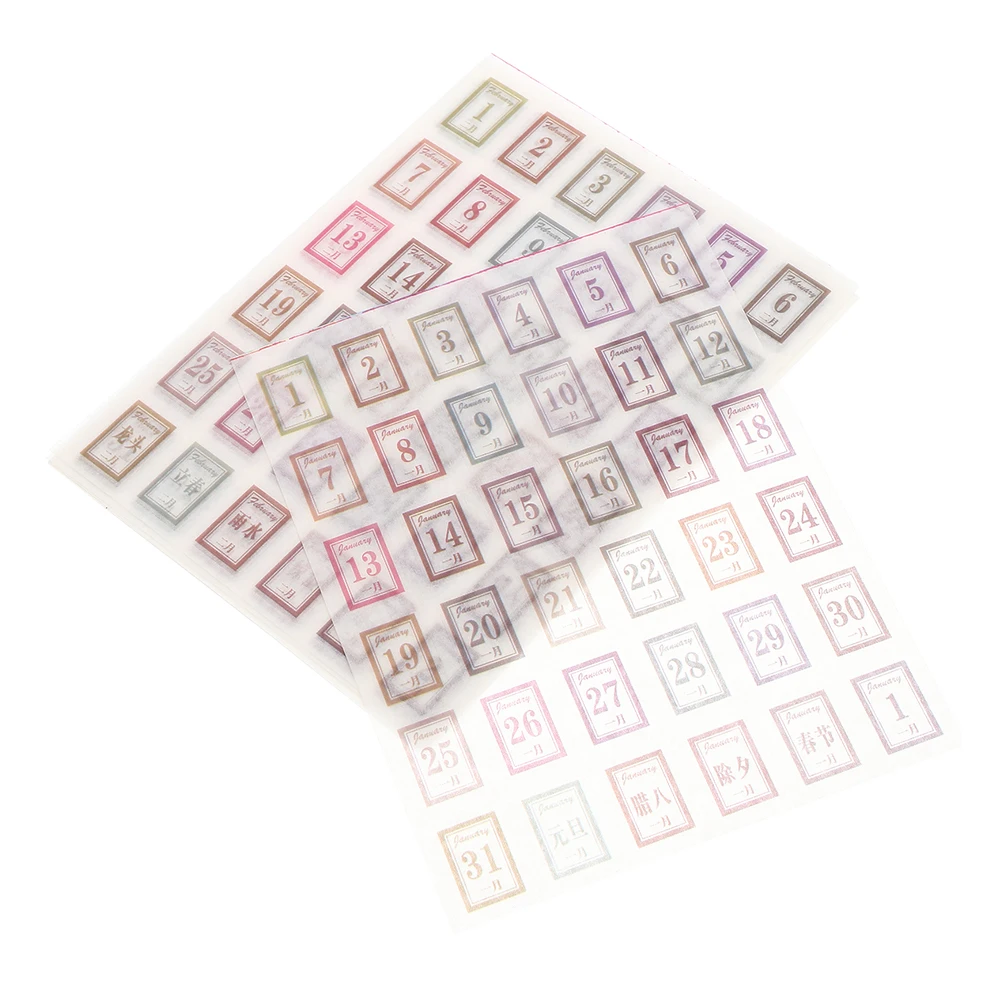 

Notebook Stickers Aesthetic Calendar Label Planner Scrapbook Daily Paper Date Reminder Travel Adhesive Monthly Agenda Tabs