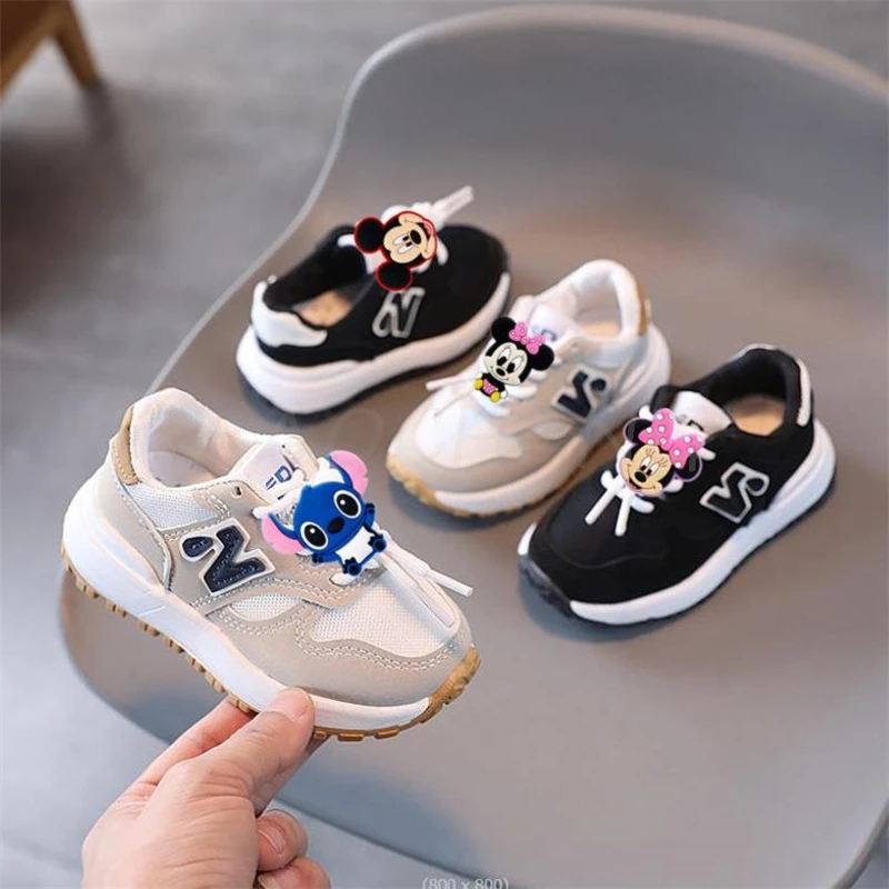 Scarpe per bambini per topolino ragazze e ragazzi antiscivolo fondo in gomma morbida Lilo e Stitch Sneaker scarpe basse Casual bambini taglia 22-31