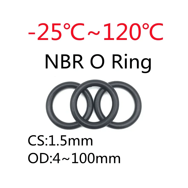 

600pcs/Pack Black O Ring Gasket CS 1.5mm OD 52mm NBR Automobile Nitrile Rubber Round O Type Corrosion Oil Resistant Seal Washer