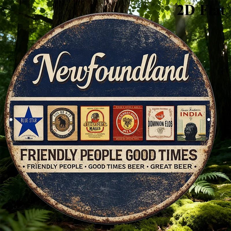 2D Flat] Newfoundland Beer Vintage Sign, Nova Scotia 