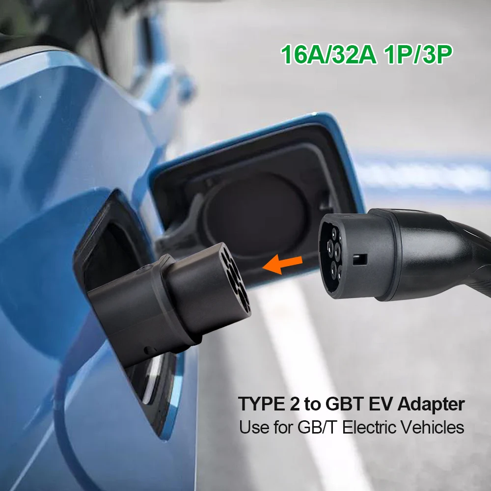 EV Adaptor Type1/2 to GBT Use for China Standard Vehicles Charging One Side to GBT Cars Another Side to Type1/2 Female EV Plug