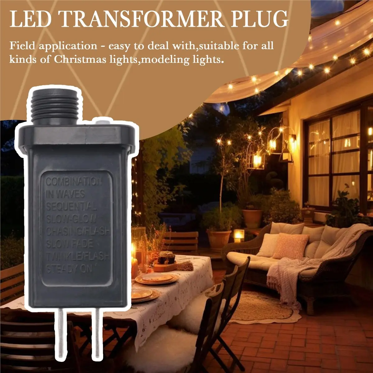 A77K 24V Transformer Plug Power Supply Suitable for Christmas Halloween LED Equipment Decorations US Plug