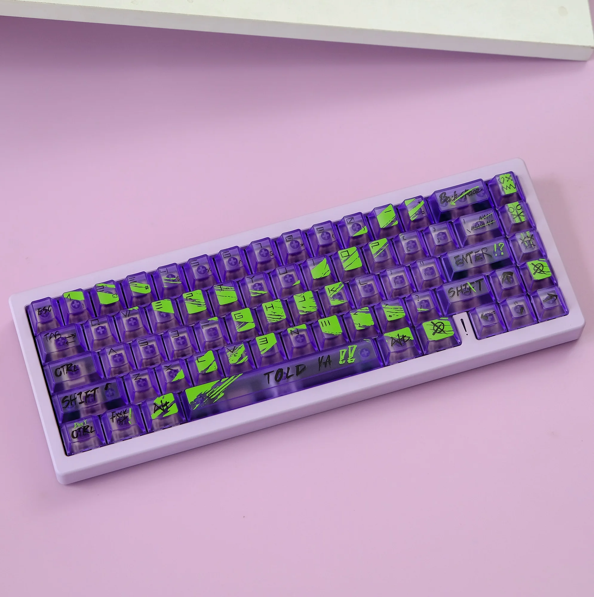 

122 key ABS foggy Purple Green Opposition is futile theme Keycap Cherry profile keycaps for Magnetic keyboard Cherry MX Switches